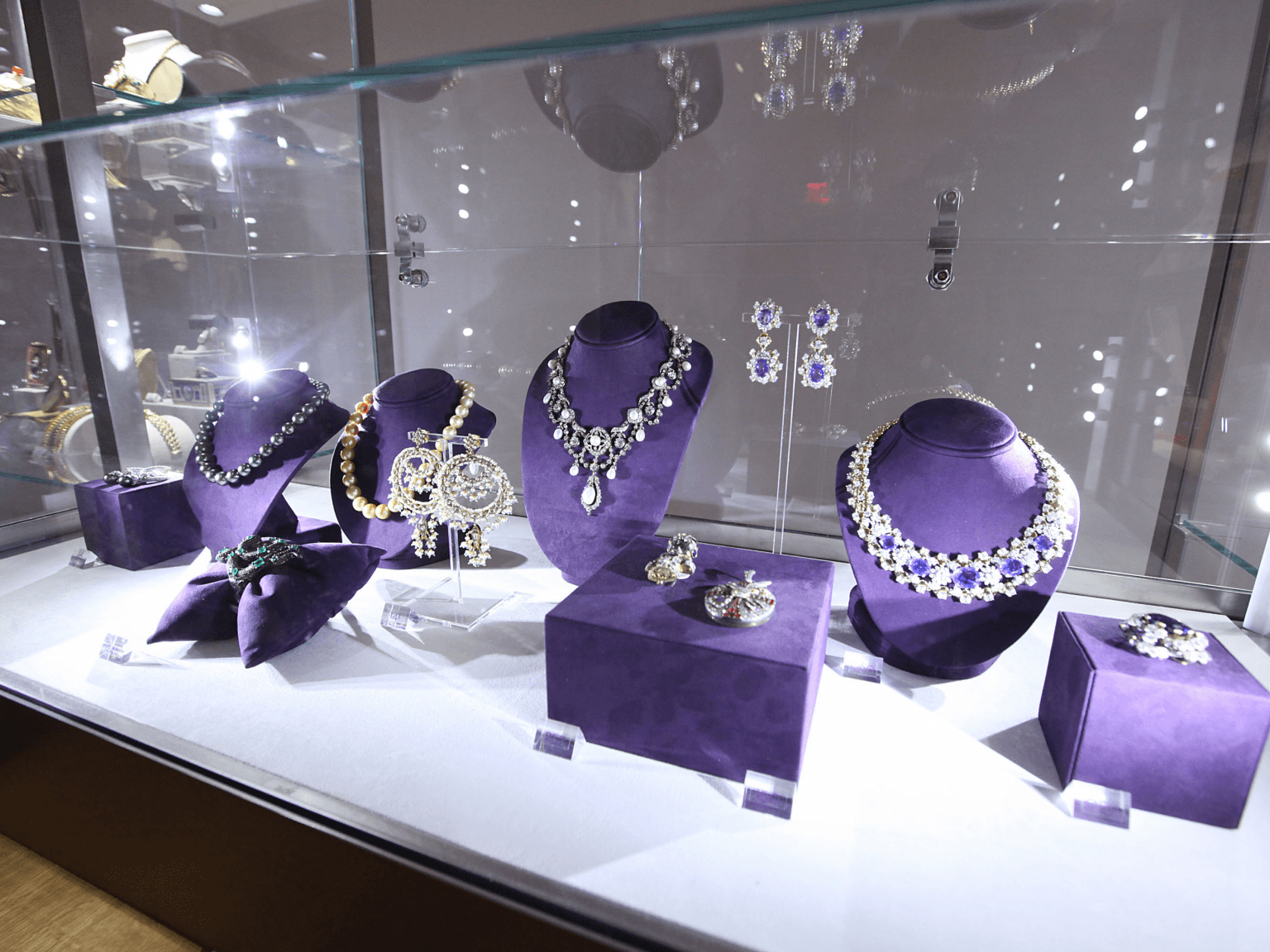 Estate Statement Jewelry Set — Crystal & Pearl Necklaces with Earrings